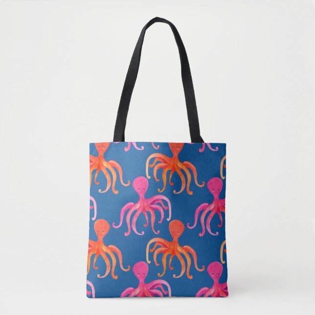 Colorful octopus seamless pattern tote bag (Front)