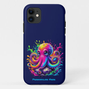 Colorful Octopus Splash iPhone 11 Case