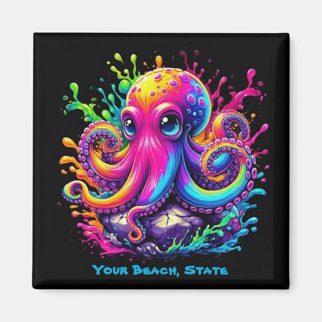 Colorful Octopus Splash Magnet (Front)