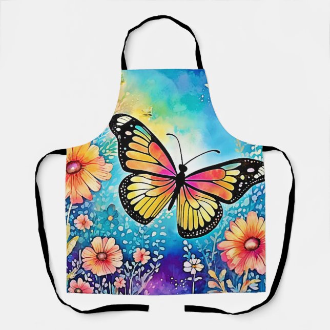 Colorful Octopus View Design Apron (Front)
