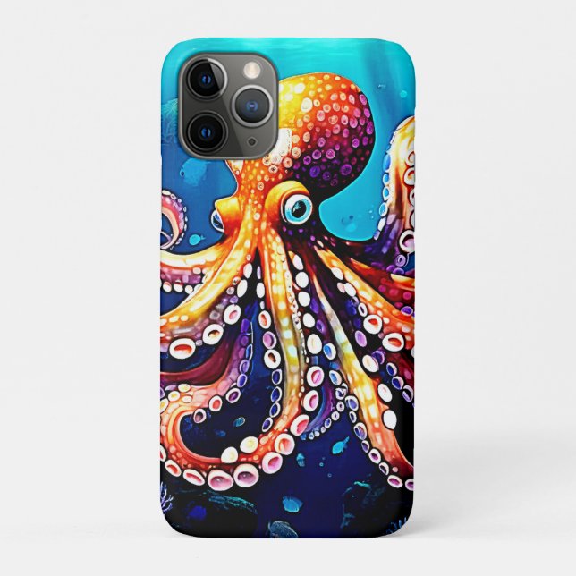 Colorful Octopus View Design Case-Mate iPhone Case (Back)