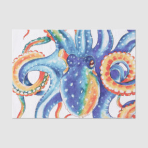 Colorful Octopus Watercolor Art Tissue Paper
