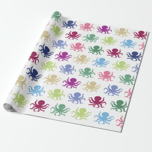 Colorful octopus wrapping paper