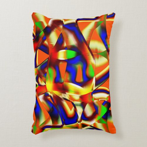 Colorful of imposing colors blue and orange fight accent pillow