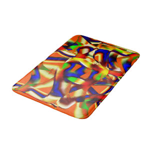 Colorful of imposing colors, blue and orange fight bath mat