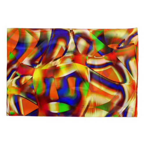 Colorful of imposing colors blue and orange fight pillow case