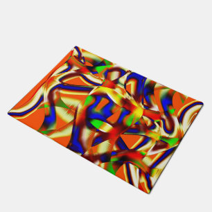 Colorful of majestic colors, orange and blue fight doormat