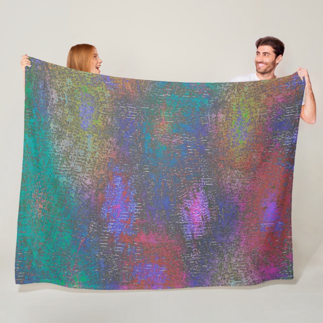 Colorful of smooth skinned shine, aged stain fleece blanket (In Situ)