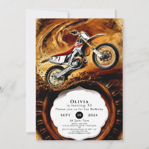 Colorful Off Road Kids' Motorcycle Birthday Invitation