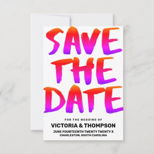 Colorful Off The Page Wedding Save The Date