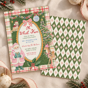 Colorful Oh What Fun Christmas Christmas Party Invitation