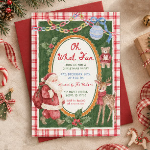 Colorful Oh What Fun Christmas Christmas Party Invitation