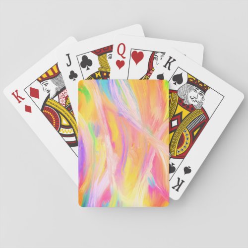 Colorful Oil Painting Abstract Art Rainbow Bright Playing Cards