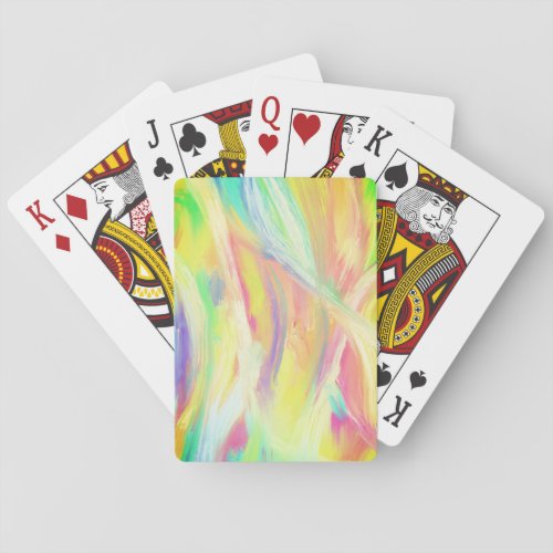 Colorful Oil Painting Abstract Art Rainbow Neon Playing Cards