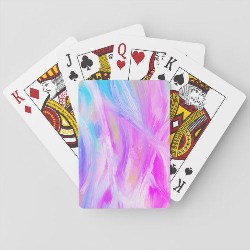Colorful Oil Painting Abstract Art Rainbow Purple Playing Cards