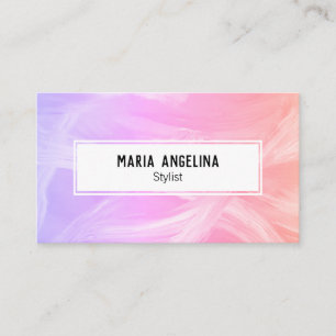 Colorful oil painting abstract pink yellow sunset business card