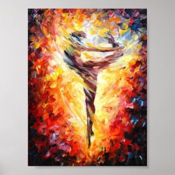 Colorful Oil Painting Of Ballerina Poster by Zr_Desings at Zazzle