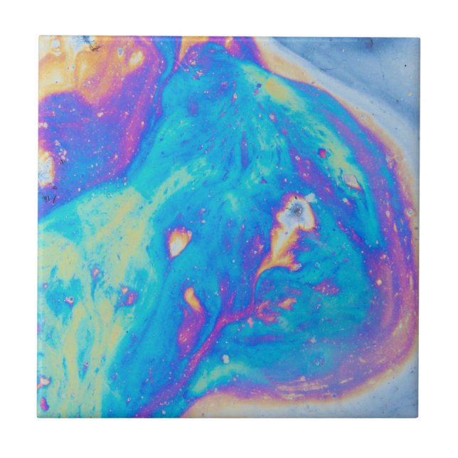 Colorful oil patterns, Canada Ceramic Tile (Front)