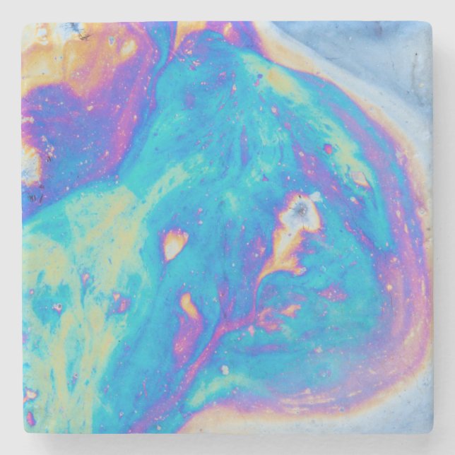 Colorful oil patterns, Canada Stone Coaster (Front)