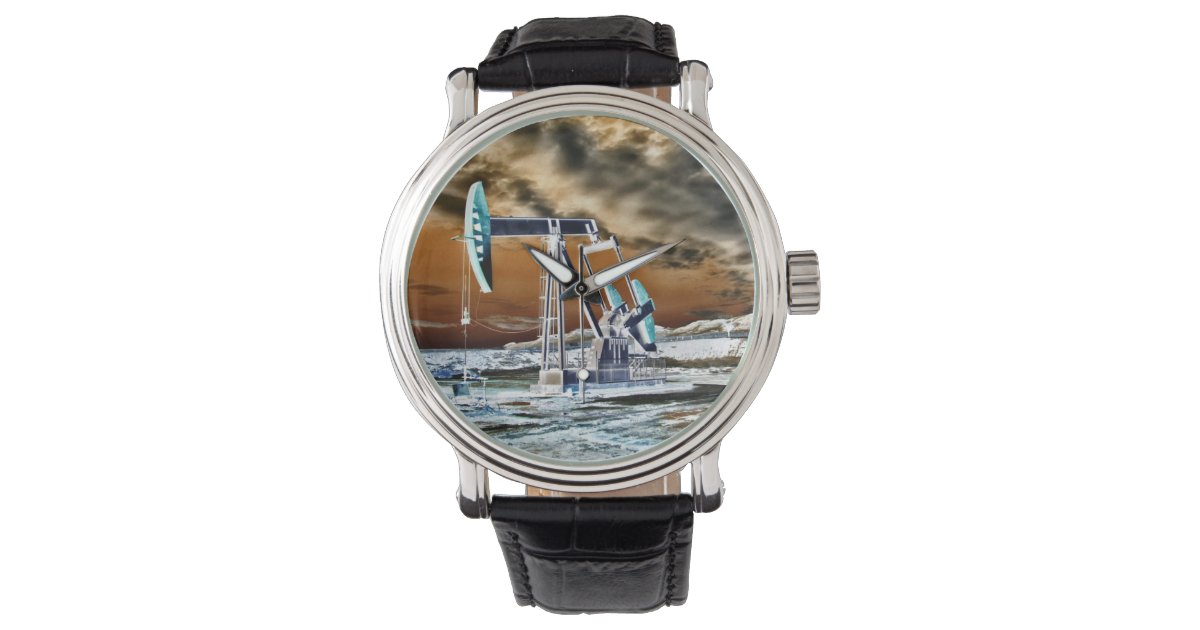 Colorful Oil Well Pumping "Pumpjack" Unit Watch Zazzle