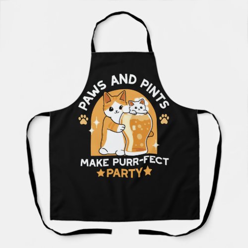 Colorful Oktoberfest Cat Party _ Paws and Pints Apron