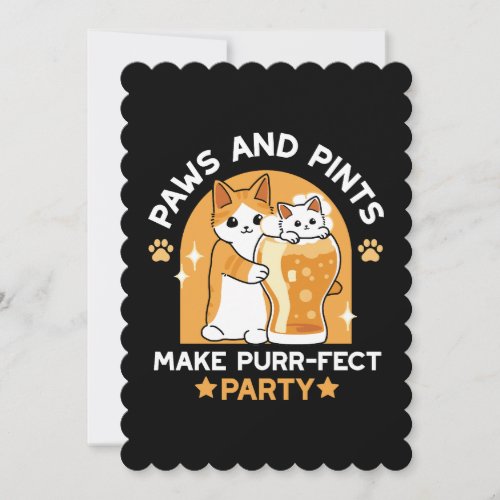 Colorful Oktoberfest Cat Party _ Paws and Pints Holiday Card