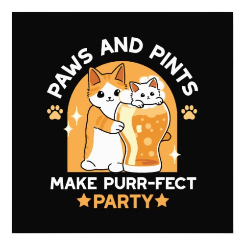 Colorful Oktoberfest Cat Party _ Paws and Pints Photo Print