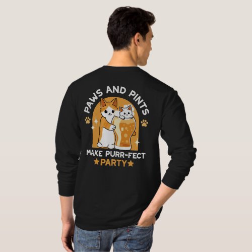 Colorful Oktoberfest Cat Party _ Paws and Pints T_Shirt