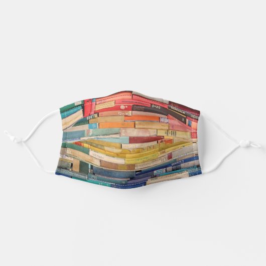 Colorful Old Books Adult Cloth Face Mask (Front, Unfolded)
