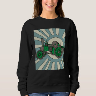 Colorful Old Retro Excavator Tractor Sweatshirt