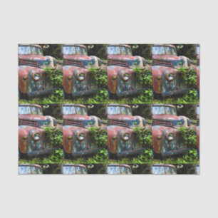 Colorful Old Rusty Truck Pattern Tissue Paper