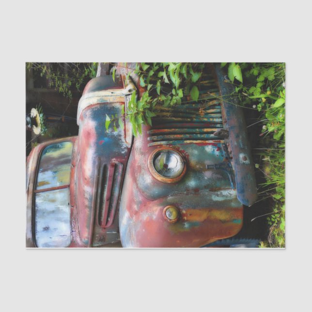 Colorful Old Rusty Truck Tissue Paper (Front)