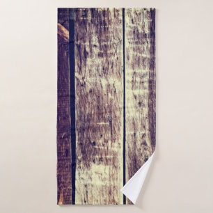 Colorful Old Wood Background - Vintage Dark Yellow Bath Towel
