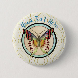 Colorful Old World Butterfly Button