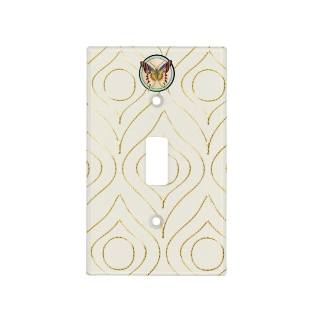 Colorful Old World Butterfly Light Switch Cover (Front)