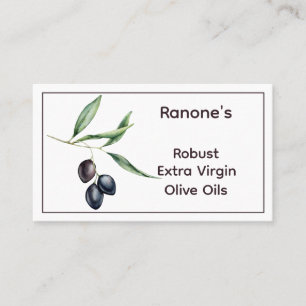Colorful Olive Branch Olive OIl Business Card