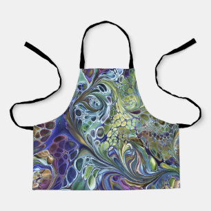 Colorful Olive sage green, purple blue burgundy  A Apron