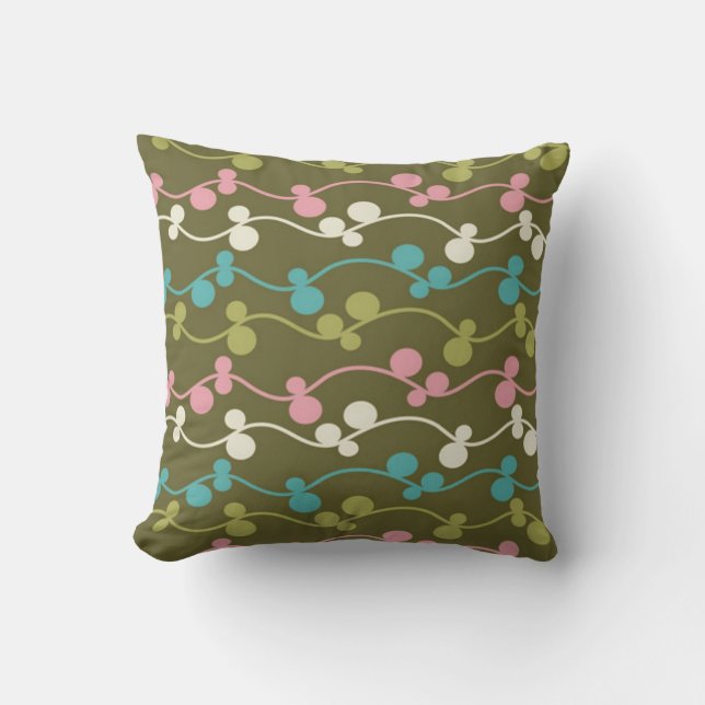 Colorful Olive Vines Pillow (Front)