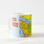 Colorful Olympic Peninsula Map Mug<br><div class="desc">A fun vintage illustrated postcard map of the Island of the Olympic Peninsula - Washington State - repurposed!</div>