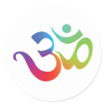 Colorful Om Classic Round Sticker