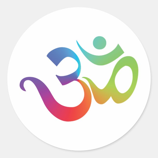 Colorful Om Classic Round Sticker (Front)