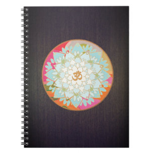 Colorful OM Lotus Yoga and Meditation Teacher Notebook