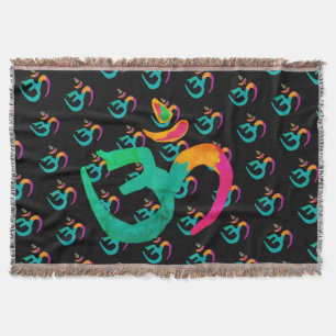 Colorful OM sign Throw Blanket