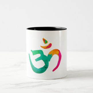 Colorful OM sign Two-Tone Coffee Mug