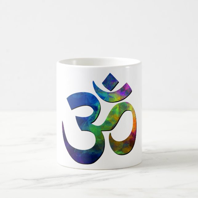 Colorful Om Yoga Symbols Coffee Mug (Center)