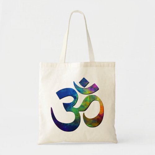 Colorful Om Yoga Symbols Tote Bag