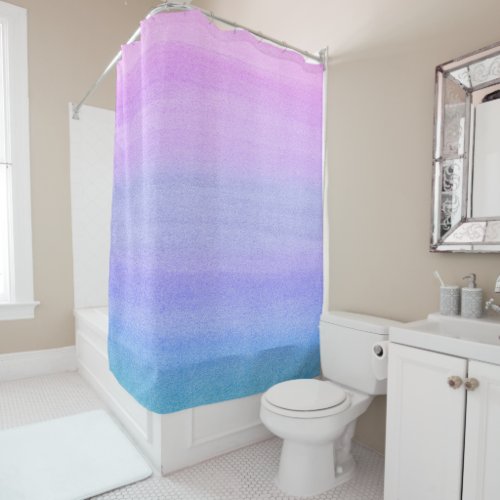 Colorful Ombre Abstract Watercolor Pattern Shower Curtain