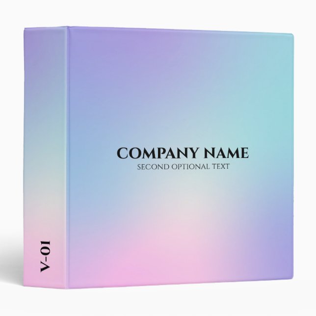 Colorful ombre background 3 ring binder (Front/Spine)