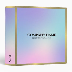 Colorful ombre background gold accent 3 ring binder