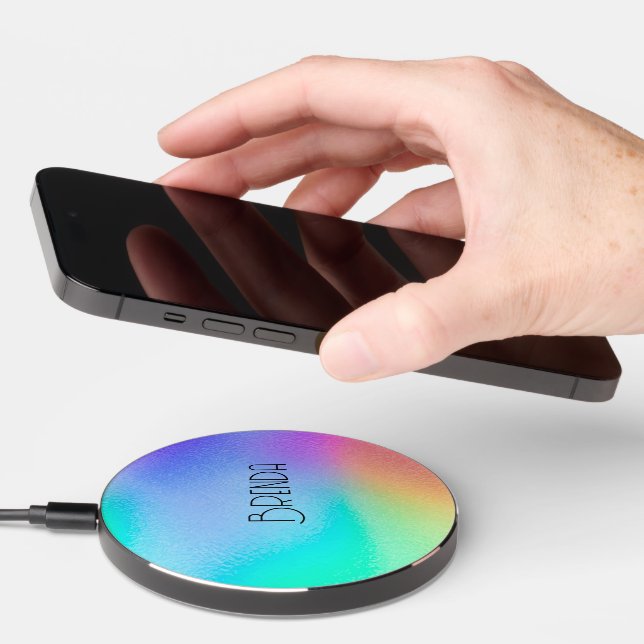 Colorful ombre background wireless charger  (Hand)